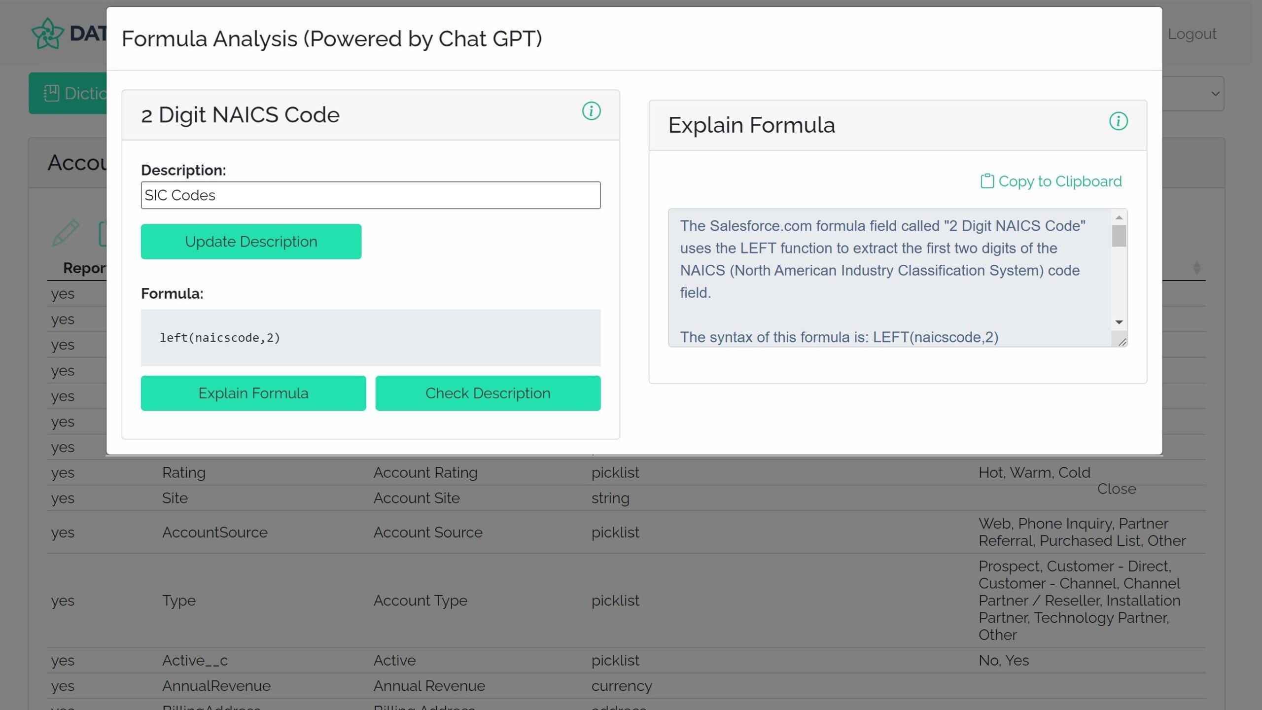 ChatGPT Salesforce Formula Analyzer