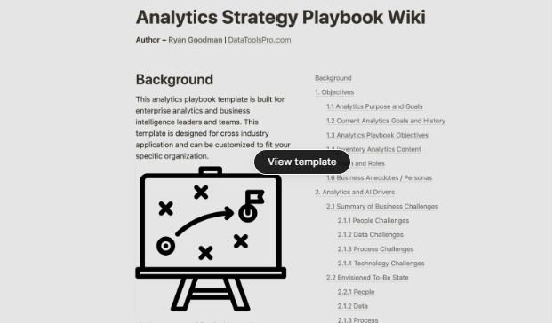 Analytics Strategy Playbook Template 