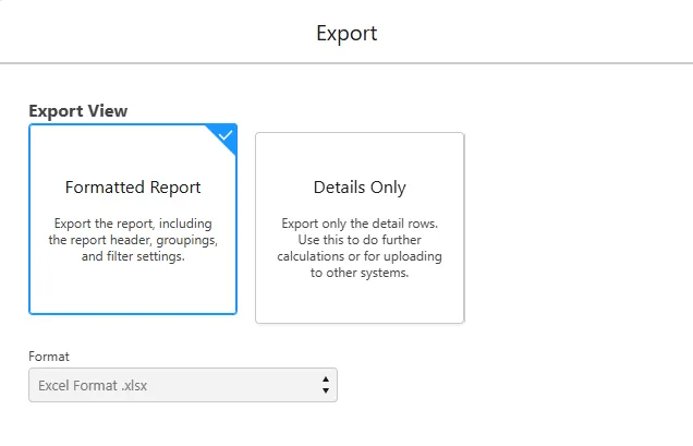 Salesforce report export options