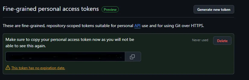 GitHub Personal Access Token