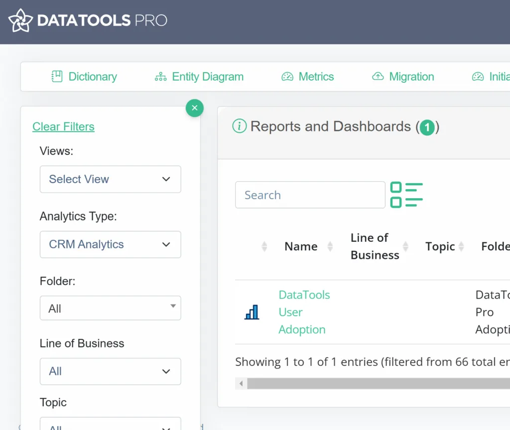 CRM Analytics Dashboards in DataTools Pro