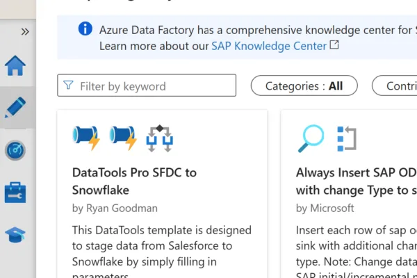 Azure DataFactory for Snowflake and Salesforce