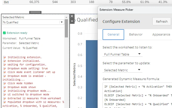 Tableau Dynamic Measure extension